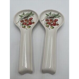 Ceramica Cuore String Of Tomatoes Spoon Rest Made In ITALY Glazed 11" Long Lot 2